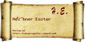 Hübner Eszter névjegykártya
